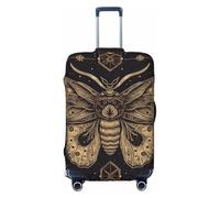 DWVTFSM Travel Luggage Cover Elastic Anti-Scratch Suitcase Protector Washable Travel Suitcase Cover Moth Luggage Protector Fits 18-32 Inch Suitcase, Black, M
