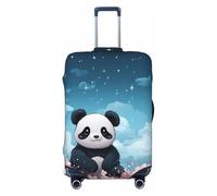 DWVTFSM Travel Luggage Cover Elastic Anti-Scratch Suitcase Protector Washable Travel Suitcase Cover Pink Panda Luggage Protector Fits 18-32 Inch Suitcase, Black, S