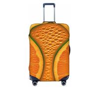 DWVTFSM Travel Luggage Cover Elastic Anti-Scratch Suitcase Protector Washable Travel Suitcase Cover Orange Texture Picture Luggage Protector Fits 18-32 Inch Suitcase, Black, L
