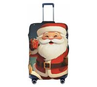 DWVTFSM Travel Luggage Cover Elastic Anti-Scratch Suitcase Protector Washable Travel Suitcase Cover Christmas Santa Claus Luggage Protector Fits 18-32 Inch Suitcase, Black, M