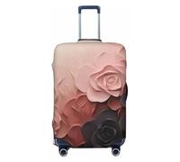 DWVTFSM Travel Luggage Cover Elastic Anti-Scratch Suitcase Protector Washable Travel Suitcase Cover Rose Color Blush And Black Luggage Protector Fits 18-32 Inch Suitcase, Black, XL