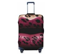 DWVTFSM Travel Luggage Cover Elastic Anti-Scratch Suitcase Protector Washable Travel Suitcase Cover Lip In Leopard Pattern Luggage Protector Fits 18-32 Inch Suitcase, Black, XL