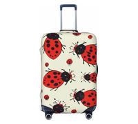 DWVTFSM Travel Luggage Cover Elastic Anti-Scratch Suitcase Protector Washable Travel Suitcase Cover Red Ladybug Luggage Protector Fits 18-32 Inch Suitcase, Black, L
