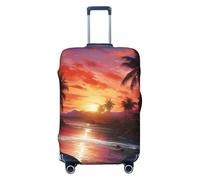 DWVTFSM Travel Luggage Cover Elastic Anti-Scratch Suitcase Protector Washable Travel Suitcase Cover Colorful Tropical Sunset Luggage Protector Fits 18-32 Inch Suitcase, Black, M