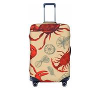 DWVTFSM Travel Luggage Cover Elastic Anti-Scratch Suitcase Protector Washable Travel Suitcase Cover Lobster And Crab Luggage Protector Fits 18-32 Inch Suitcase, Black, L