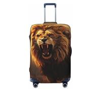 DWVTFSM Travel Luggage Cover Elastic Anti-Scratch Suitcase Protector Washable Travel Suitcase Cover Angry Roaring Lion Luggage Protector Fits 18-32 Inch Suitcase, Black, M