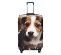 DWVTFSM Travel Luggage Cover Elastic Anti-Scratch Suitcase Protector Washable Travel Suitcase Cover Cute Dog Luggage Protector Fits 18-32 Inch Suitcase, Black, XL