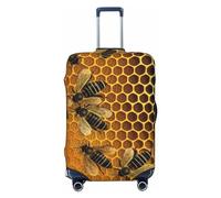 DWVTFSM Travel Luggage Cover Elastic Anti-Scratch Suitcase Protector Washable Travel Suitcase Cover Bees On Hive Luggage Protector Fits 18-32 Inch Suitcase, Black, XL