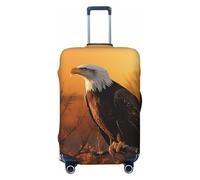 DWVTFSM Travel Luggage Cover Elastic Anti-Scratch Suitcase Protector Washable Travel Suitcase Cover Golden Sunset Bald Eagle Luggage Protector Fits 18-32 Inch Suitcase, Black, M