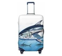 DWVTFSM Travel Luggage Cover Elastic Anti-Scratch Suitcase Protector Washable Travel Suitcase Cover Bluefin Tuna Thunnus Luggage Protector Fits 18-32 Inch Suitcase, Black, M