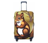 DWVTFSM Travel Luggage Cover Elastic Anti-Scratch Suitcase Protector Washable Travel Suitcase Cover Nut-Eating Squirrel Luggage Protector Fits 18-32 Inch Suitcase, Black, S