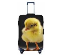 DWVTFSM Travel Luggage Cover Elastic Anti-Scratch Suitcase Protector Washable Travel Suitcase Cover Little Yellow Chicken Luggage Protector Fits 18-32 Inch Suitcase, Black, L
