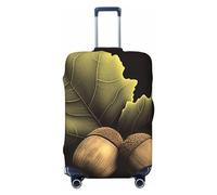 DWVTFSM Travel Luggage Cover Elastic Anti-Scratch Suitcase Protector Washable Travel Suitcase Cover Two Acorns Luggage Protector Fits 18-32 Inch Suitcase, Black, M