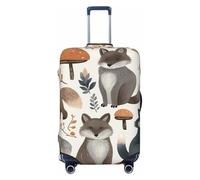 DWVTFSM Travel Luggage Cover Elastic Anti-Scratch Suitcase Protector Washable Travel Suitcase Cover Woodland Raccoon Animals Luggage Protector Fits 18-32 Inch Suitcase, Black, S