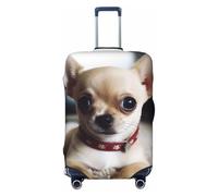 DWVTFSM Travel Luggage Cover Elastic Anti-Scratch Suitcase Protector Washable Travel Suitcase Cover Cute Chihuahua Luggage Protector Fits 18-32 Inch Suitcase, Black, L