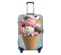 DWVTFSM Travel Luggage Cover Elastic Anti-Scratch Suitcase Protector Washable Travel Suitcase Cover Sweet Ice Cream Luggage Protector Fits 18-32 Inch Suitcase, Black, S