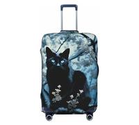 DWVTFSM Travel Luggage Cover Elastic Anti-Scratch Suitcase Protector Washable Travel Suitcase Cover Black Cat On Tree Luggage Protector Fits 18-32 Inch Suitcase, Black, XL
