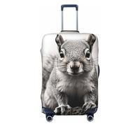 DWVTFSM Travel Luggage Cover Elastic Anti-Scratch Suitcase Protector Washable Travel Suitcase Cover Light Gray Squirrel Luggage Protector Fits 18-32 Inch Suitcase, Black, S