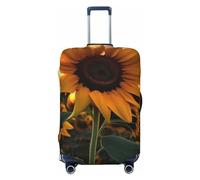 DWVTFSM Travel Luggage Cover Elastic Anti-Scratch Suitcase Protector Washable Travel Suitcase Cover Farm Sunflower Luggage Protector Fits 18-32 Inch Suitcase, Black, M