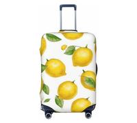 DWVTFSM Travel Luggage Cover Elastic Anti-Scratch Suitcase Protector Washable Travel Suitcase Cover Yellow Lemon Luggage Protector Fits 18-32 Inch Suitcase, Black, M