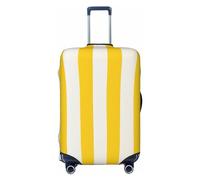 DWVTFSM Travel Luggage Cover Elastic Anti-Scratch Suitcase Protector Washable Travel Suitcase Cover Lemon Yellow Stripes Luggage Protector Fits 18-32 Inch Suitcase, Black, S