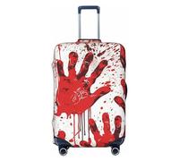 DWVTFSM Travel Luggage Cover Elastic Anti-Scratch Suitcase Protector Washable Travel Suitcase Cover Bloody Handprints Luggage Protector Fits 18-32 Inch Suitcase, Black, XL