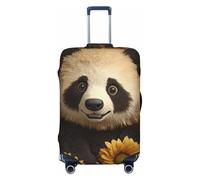DWVTFSM Travel Luggage Cover Elastic Anti-Scratch Suitcase Protector Washable Travel Suitcase Cover Cute Animal Sunflower Luggage Protector Fits 18-32 Inch Suitcase, Black, L
