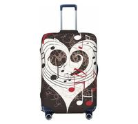 DWVTFSM Travel Luggage Cover Elastic Anti-Scratch Suitcase Protector Washable Travel Suitcase Cover Music Symbols Love Luggage Protector Fits 18-32 Inch Suitcase, Black, XL