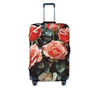 DWVTFSM Travel Luggage Cover Elastic Anti-Scratch Suitcase Protector Washable Travel Suitcase Cover Beautiful Rose Gift Luggage Protector Fits 18-32 Inch Suitcase, Black, M