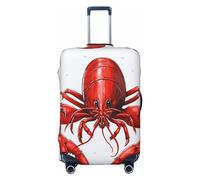 DWVTFSM Travel Luggage Cover Elastic Anti-Scratch Suitcase Protector Washable Travel Suitcase Cover Red Lobster Print Luggage Protector Fits 18-32 Inch Suitcase, Black, L