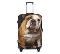 DWVTFSM Travel Luggage Cover Elastic Anti-Scratch Suitcase Protector Washable Travel Suitcase Cover English-Bulldog Luggage Protector Fits 18-32 Inch Suitcase, Black, M