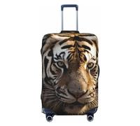 DWVTFSM Travel Luggage Cover Elastic Anti-Scratch Suitcase Protector Washable Travel Suitcase Cover Animal Tiger Luggage Protector Fits 18-32 Inch Suitcase, Black, M
