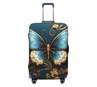 DWVTFSM Travel Luggage Cover Elastic Anti-Scratch Suitcase Protector Washable Travel Suitcase Cover Elegant Butterfly Luggage Protector Fits 18-32 Inch Suitcase, Black, M