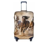 DWVTFSM Travel Luggage Cover Elastic Anti-Scratch Suitcase Protector Washable Travel Suitcase Cover Three Running Horses Luggage Protector Fits 18-32 Inch Suitcase, Black, M