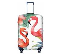 DWVTFSM Travel Luggage Cover Elastic Anti-Scratch Suitcase Protector Washable Travel Suitcase Cover Flamingos Watercolor Tropics Luggage Protector Fits 18-32 Inch Suitcase, Black, S