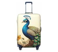 DWVTFSM Travel Luggage Cover Elastic Anti-Scratch Suitcase Protector Washable Travel Suitcase Cover Beautiful Peacock Luggage Protector Fits 18-32 Inch Suitcase, Black, S