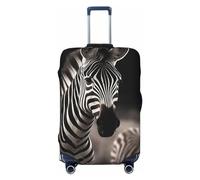 DWVTFSM Travel Luggage Cover Elastic Anti-Scratch Suitcase Protector Washable Travel Suitcase Cover Wild Animals Zebra Luggage Protector Fits 18-32 Inch Suitcase, Black, M