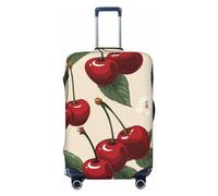 DWVTFSM Travel Luggage Cover Elastic Anti-Scratch Suitcase Protector Washable Travel Suitcase Cover Red Cherry Pattern Luggage Protector Fits 18-32 Inch Suitcase, Black, XL