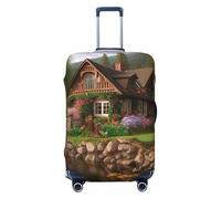 DWVTFSM Travel Luggage Cover Elastic Anti-Scratch Suitcase Protector Washable Travel Suitcase Cover Lakeside Cottage Luggage Protector Fits 18-32 Inch Suitcase, Black, XL