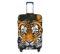 DWVTFSM Travel Luggage Cover Elastic Anti-Scratch Suitcase Protector Washable Travel Suitcase Cover Camouflage Tiger Luggage Protector Fits 18-32 Inch Suitcase, Black, L