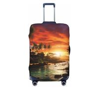 DWVTFSM Travel Luggage Cover Elastic Anti-Scratch Suitcase Protector Washable Travel Suitcase Cover Mysterious Tropical Style Luggage Protector Fits 18-32 Inch Suitcase, Black, L