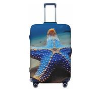DWVTFSM Travel Luggage Cover Elastic Anti-Scratch Suitcase Protector Washable Travel Suitcase Cover Blue Sea Star Luggage Protector Fits 18-32 Inch Suitcase, Black, S