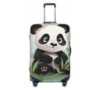 DWVTFSM Travel Luggage Cover Elastic Anti-Scratch Suitcase Protector Washable Travel Suitcase Cover Panda Bamboo Luggage Protector Fits 18-32 Inch Suitcase, Black, S