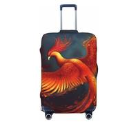 DWVTFSM Travel Luggage Cover Elastic Anti-Scratch Suitcase Protector Washable Travel Suitcase Cover Orange Red Phoenix Luggage Protector Fits 18-32 Inch Suitcase, Black, M