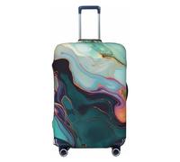 DWVTFSM Travel Luggage Cover Elastic Anti-Scratch Suitcase Protector Washable Travel Suitcase Cover Colourful Marble Luggage Protector Fits 18-32 Inch Suitcase, Black, M
