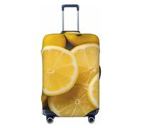 DWVTFSM Travel Luggage Cover Elastic Anti-Scratch Suitcase Protector Washable Travel Suitcase Cover Yellow Lemon Luggage Protector Fits 18-32 Inch Suitcase, Black, M