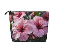 Dwvtfsm Tropical Flowers Makeup Bag For Women, Waterproof Linen Travel Cosmetic Organizer Lightweight Zipper Travel Toiletry Bag Organizer Makeup Brushes Storage Bag