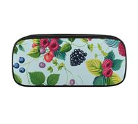 DWVTFSM Various Berry Paintings Large Pencil Bag Waterproof Cute Pen Case Travel Cosmetic Leather Makeup Bag Organizer Pen Holder for Men Women