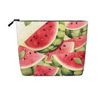 Dwvtfsm Watermelon Fresh Fruit Makeup Bag For Women, Waterproof Linen Travel Cosmetic Organizer Lightweight Zipper Travel Toiletry Bag Organizer Makeup Brushes Storage Bag