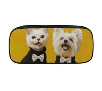 DWVTFSM Wearing A Black Sweater Large Pencil Bag Waterproof Cute Pen Case Travel Cosmetic Leather Makeup Bag Organizer Pen Holder for Men Women